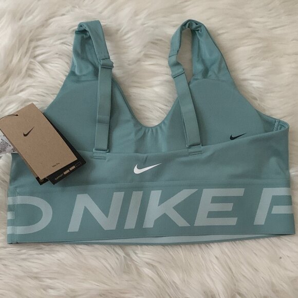 NIKE PRO Indy Plunge Medium Support Padded Sports Bra in Cannon/White Sz MEDIUM - Picture 3 of 5